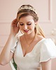 Ślubne ozdoby do włosów Korona ślubna z perłami i cyrkoniami model Queens