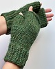 rękawiczki damskie Mitenki wełniane - zielone