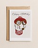 kartki okolicznościowe - wydruki Kartka urodzinowa - z pieskiem w berecie
