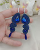 kolczyki soutache Długie kolczyki sutasz na wesele, granatowe kolczyki
