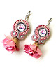 kolczyki soutache Sutaszowe kolczyki LOTUS z kwiatami