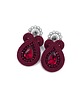 kolczyki soutache Kolczyki sutasz bordowe sztyfty małe codzienne Ella z kryształkami