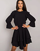 sukienki mini damskie Czarna sukienka z falbanami Cataleya