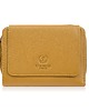 portfele damskie Portfel damski skórzany żółty duży w orientacji poziomej z RFID