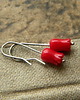 kolczyki wire wrapping tulipanki czerwone