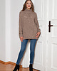 swetry damskie  Sweter oversize z golfem - SWE148 mocca