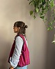 torby na ramię Hobo bag zielona różowa w paski dwustronna