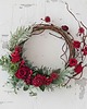 wianki bożonarodzeniowe Fantazyjny asymetryczny wianek czerwień (26cm)