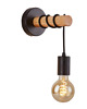 kinkiety Kinkiet lampa ścienna lampa na ścianę drewniana czarna LED E27
