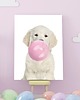 obrazy i plakaty do pokoju dziecięcego Plakat piesek z gumą balonową P483