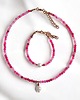komplet biżuterii RAZEM TANIEJ! naszyjnik & bransoletka : fuchsia & pearl collection