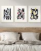 plakaty Zestaw 3 abstrakcyjnych plakatów geometrycznych, do salonu, sypialni.