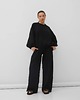 spodnie materiałowe damskie Spodnie boucle black