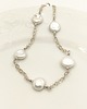 bransoletki srebrne Bransoletka z morskich pereł na łańcuszku