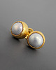 kolczyki pozłacane Kolczyki z perłami, srebro pozłacane