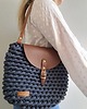 torby na ramię Torebka na ramię " Boho Weave Bag" z skórzaną klapką