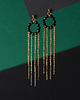 kolczyki z kamieniami Długie unikatowe kolczyki z łańcuszkami