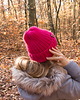 czapki damskie Wełniana czapka oversize - magenta