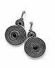 kolczyki soutache Czarno- srebrne spirale  kolczyki soutache
