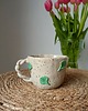 filiżanki Ceramiczna ręcznie robiona filiżanka w listki miłorzębu