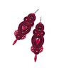 kolczyki soutache Kolczyki sutasz bordowe Orina długie wieczorowe z kryształami