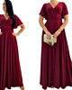 sukienki maxi damskie Sukienka wieczorowa maxi bordowa drapowana 36-56