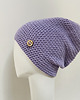 czapki damskie Czapka przejściowa cienka beanie smerf bawełna lawenda