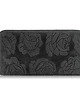portfele damskie PORTFEL DAMSKI SKÓRZANY CZARNY W KWIATY RFID T-115-HBL
