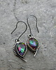 kolczyki wire wrapping tęczowe kryształy  - kolczyki