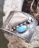 bransoletki wire wrapping Szarość, niebieskość - bransoletka regulowana