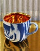 kubki i filiżanki Ceramiczny kubek Grafik niebiesko złoty