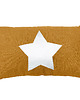 dekoracje świąteczne MUSZTARDowa poduszka BOHO ze srebrną gwiazdką
