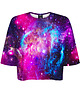 t-shirt damskie DR.CROW T-shirt Krótki CROP Galaktyka