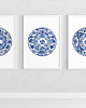 grafiki i ilustracje 3 PLAKATY niebieskie chinoiserie , chińskie talerze
