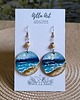 kolczyki drewniane Kolczyki malowane ręcznie morski krajobraz