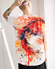 t-shirt damskie Koi pomarańczowy fullprint Biały Oversize