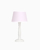 lampy do pokoju dziecka Lampka nocna pudrowy róż z białą lamówką