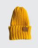 czapki damskie Czapka beanie z wełny merynosa handmade ŻÓŁTY