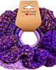 gumki do włosów Szydełkowe gumki do włosów Scrunchie fioletowa i różowa