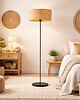 lampy podłogowe Lampa stojąca do sypialni w stylu boho WERONA BOHO z rattanowym abażurem
