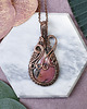 wisiory Miedziany wisiorek wire wrapping z rodonitem #453