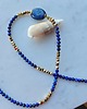 złote naszyjniki Naszyjnik z lapis lazuli złocony