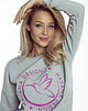 bluza bez kaptura damska Bluza dresowa bawełniana z haftem kolibra magenta