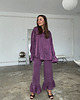 spodnie materiałowe damskie Spodnie Blush purple lyocell