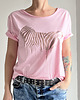t-shirt damskie Rose gold Zebra na różowym Oversize