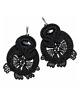 kolczyki soutache Czarne kolczyki sutasz z motywem koronki