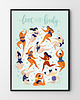 plakaty Love your body  - plakat miętowy