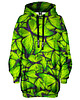 bluza z kapturem damska Bluza Oversize Tunika DR.CROW Motyle Green