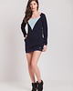 bluza bez kaptura damska Bluza long granatowa r.36