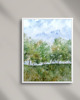 obrazy Akwarela Drzewa na wzgórzu oryginalny obraz 300g 32x40 cm